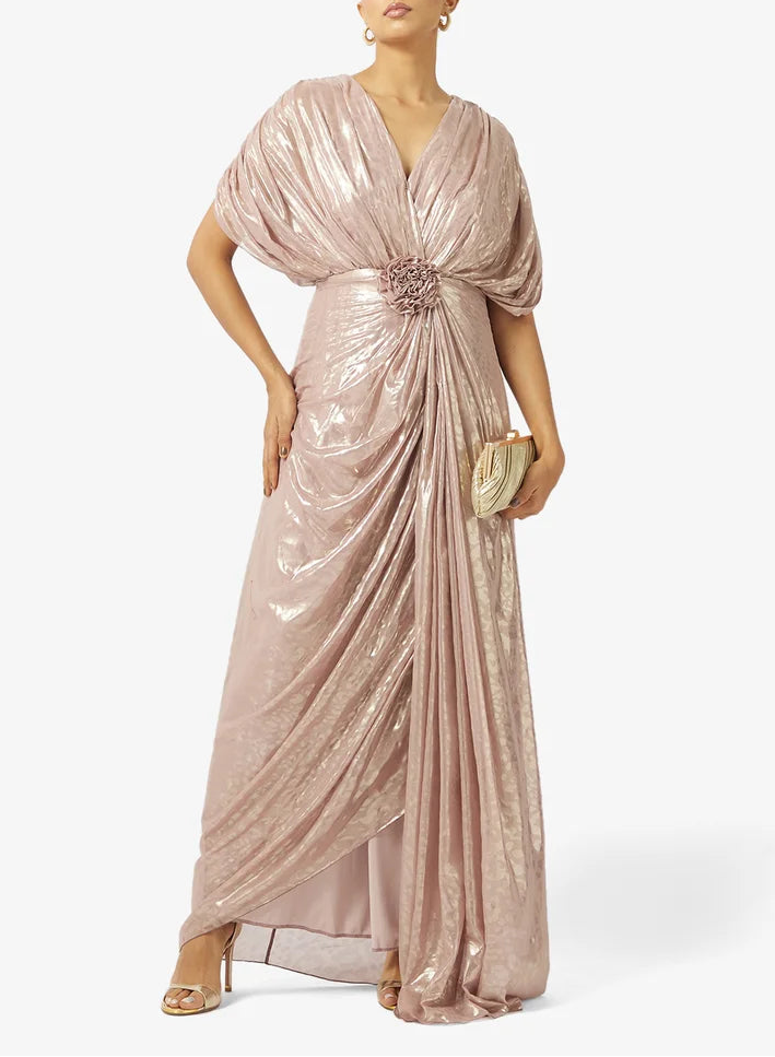Elbow Length Sleeve Maxi Dress