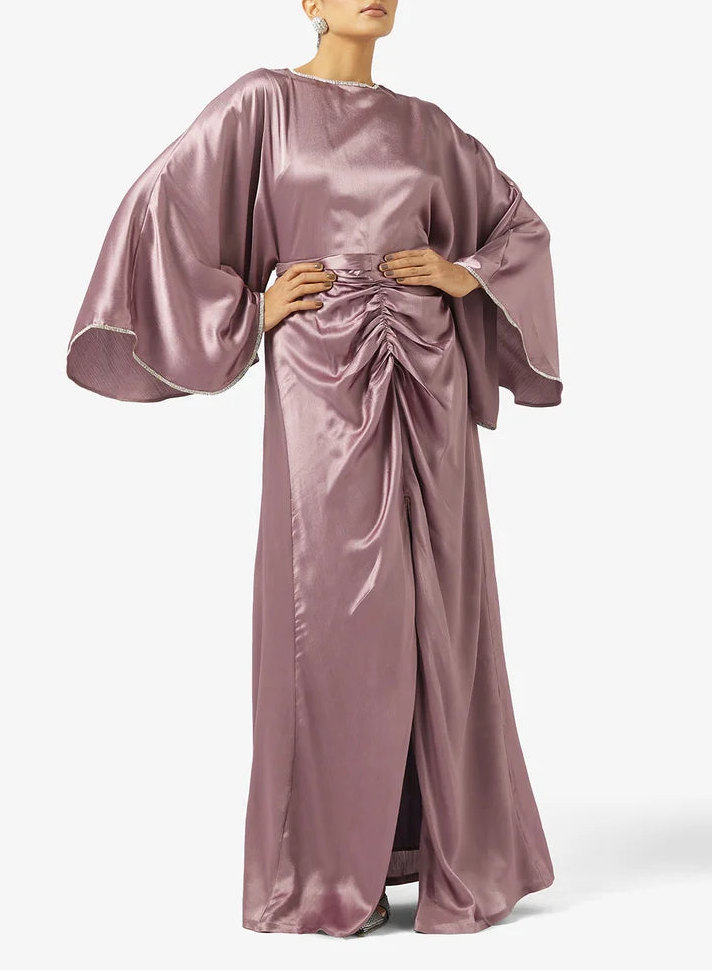 Tie-Up Neck Shimmer Maxi Dress