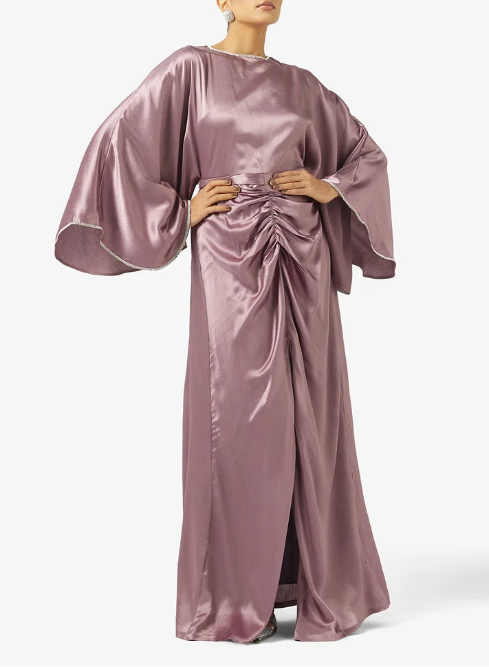 Tie-Up Neck Shimmer Maxi Dress