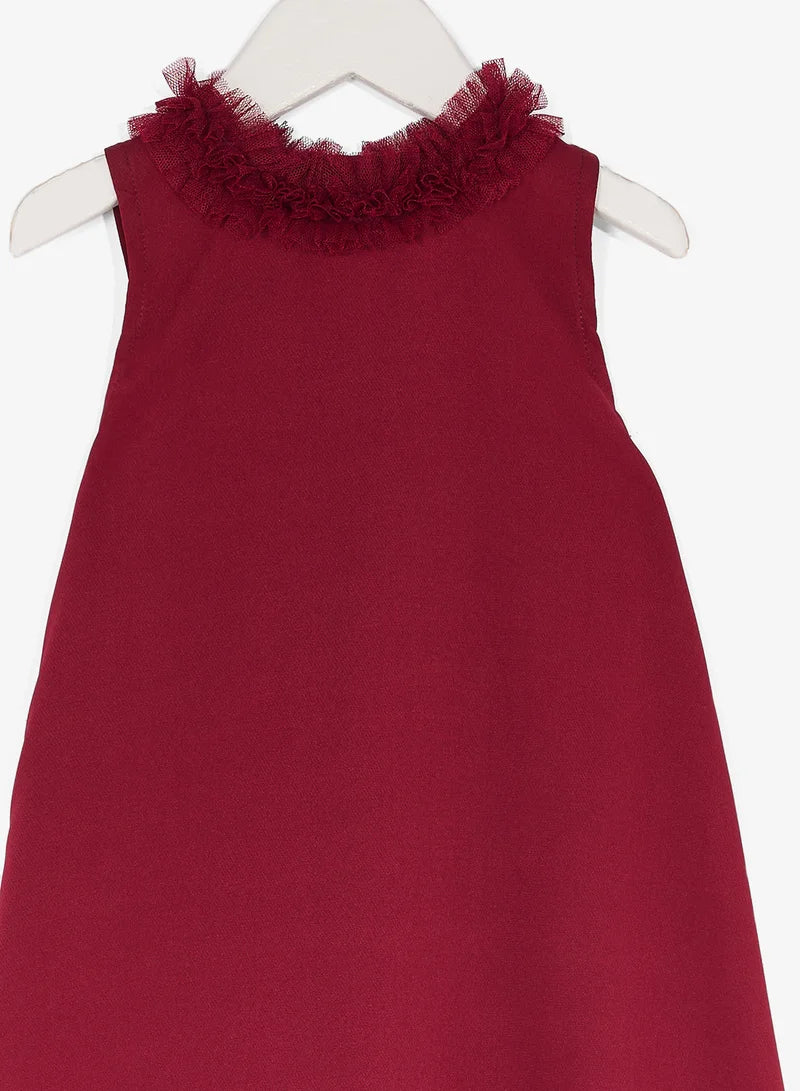 Little Cut Sleeve Ruffle Dress