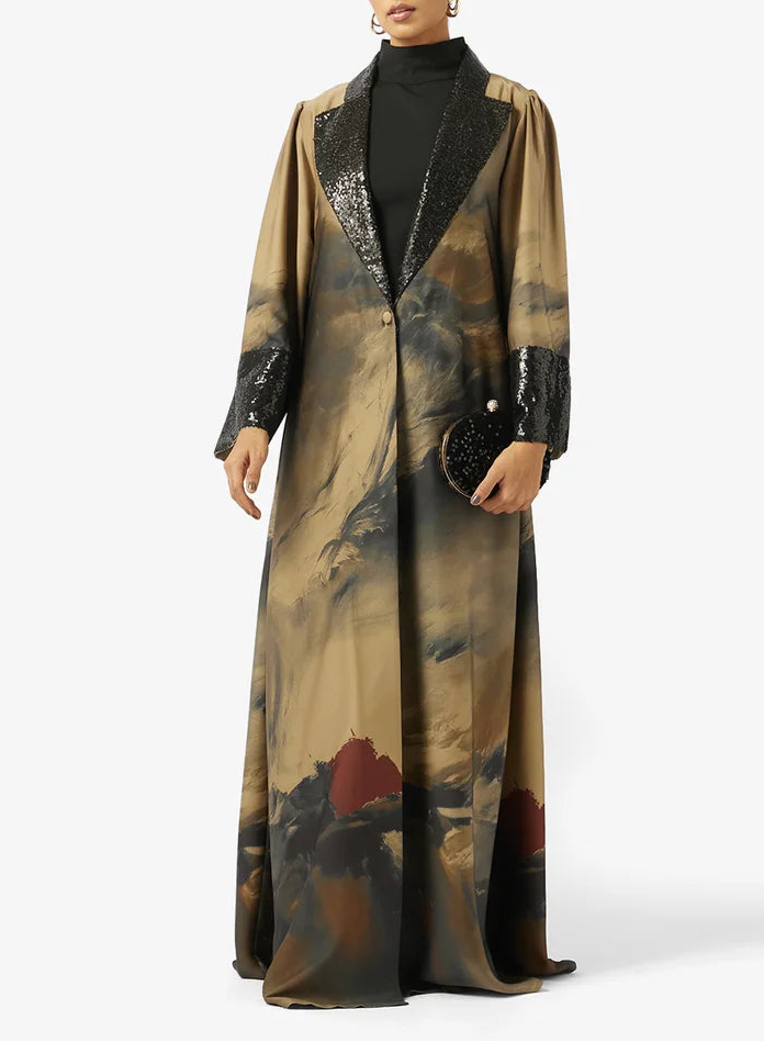 High Neck 2PCS Set Maxi Dress