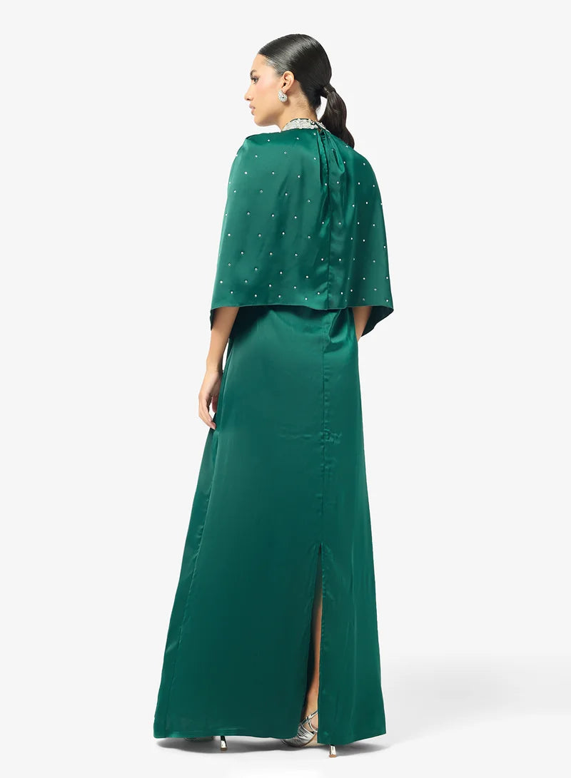 Three-Fourth Sleeve Maxi Dress