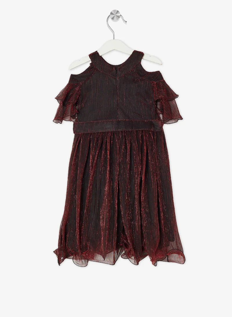 Little Cold Shoulder Solid Dress