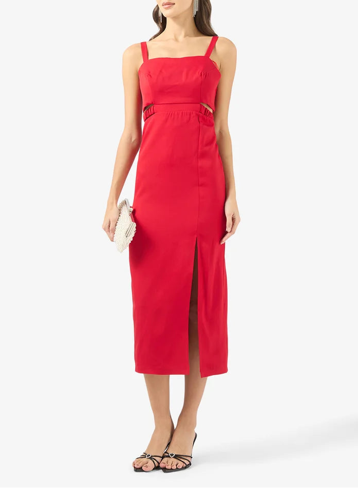 Cutout Slit Midi Dress