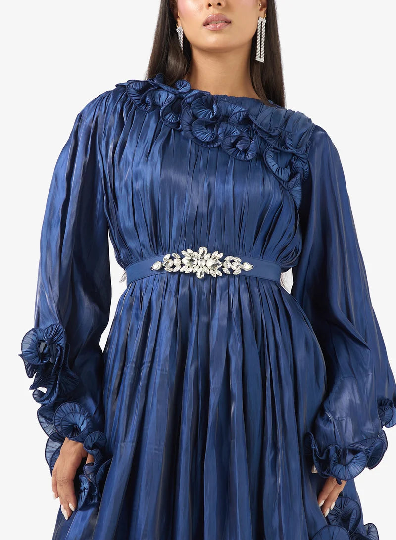 Sequin Ruffle Detail Dress