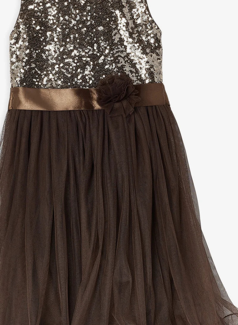 Sequin Bodice Tulle Dress