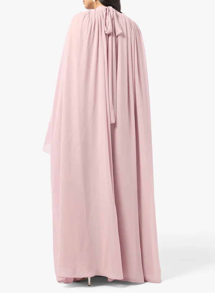 Mock Neck Chiffon Dress