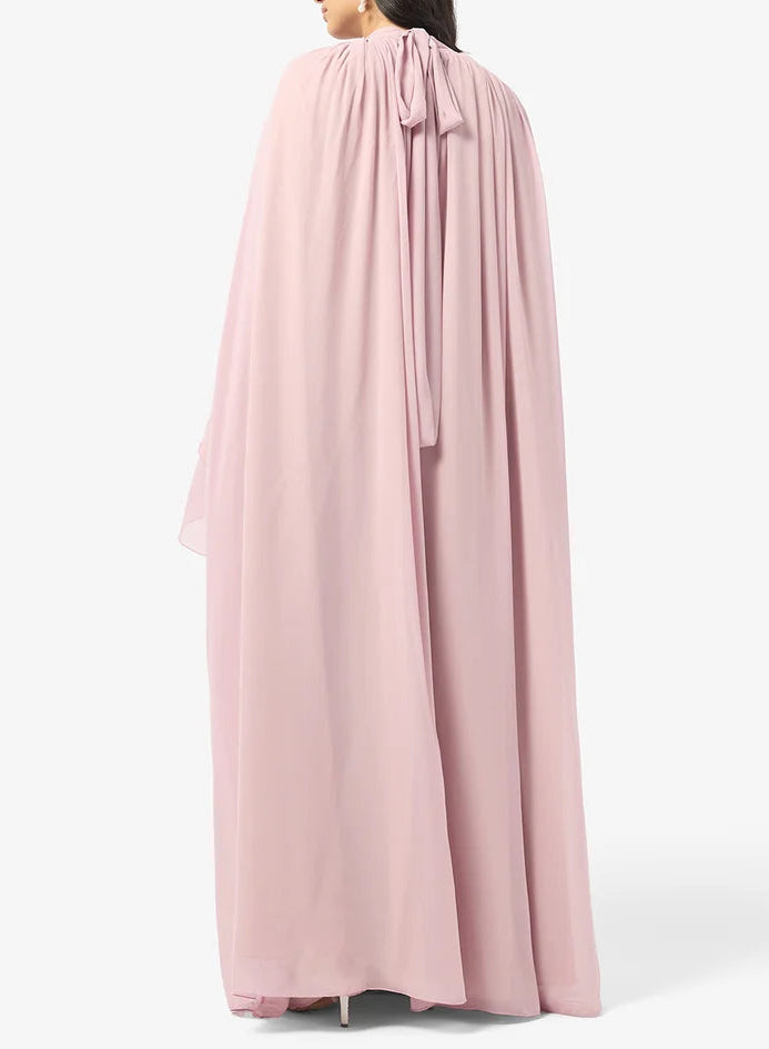 Mock Neck Chiffon Dress
