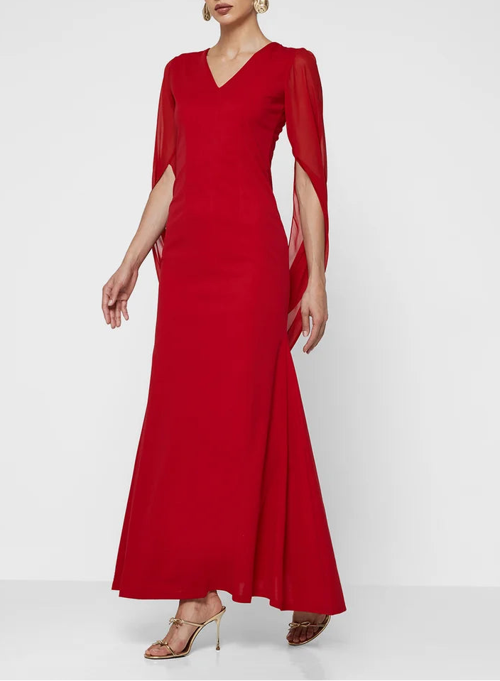 Split Sleeves Maxi Dress