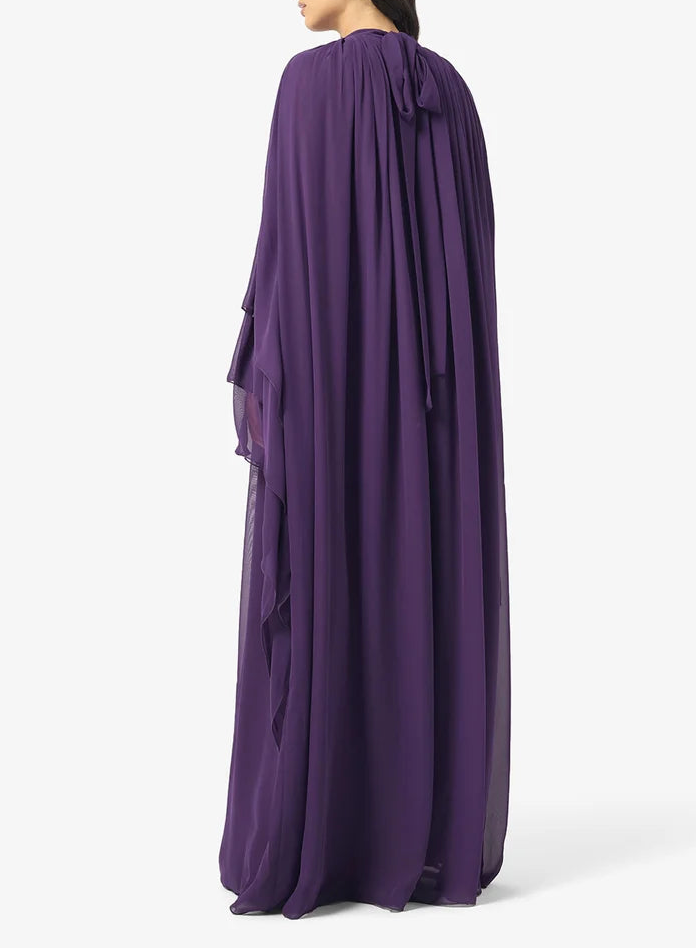 Mock Neck Chiffon Dress