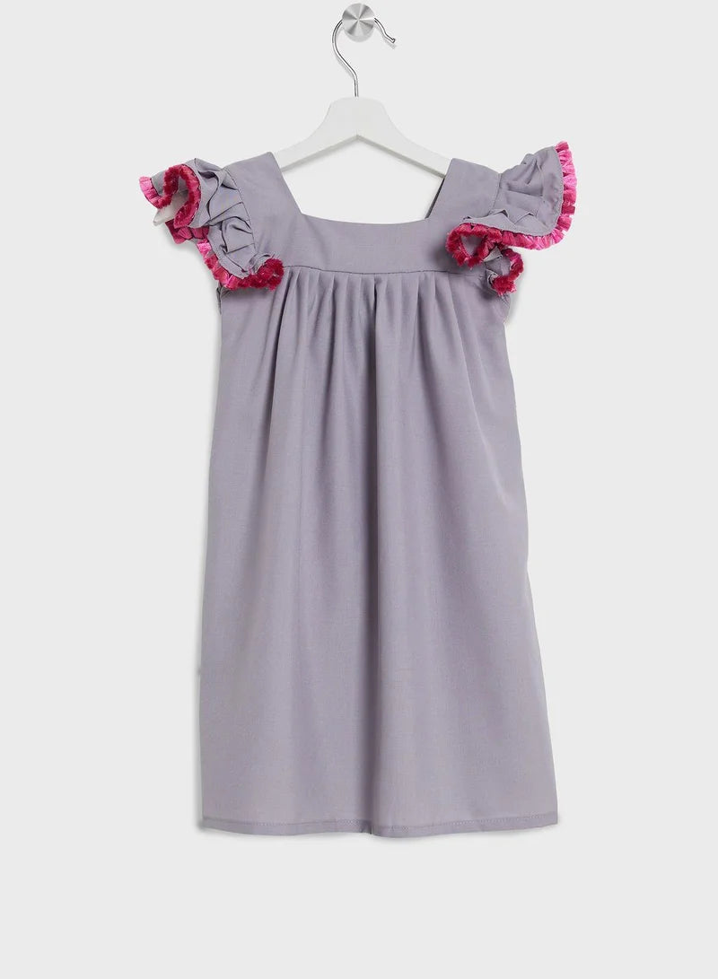 Ruffled Sleeve Dress