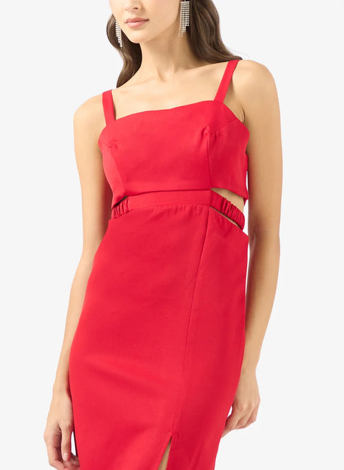 Cutout Slit Midi Dress