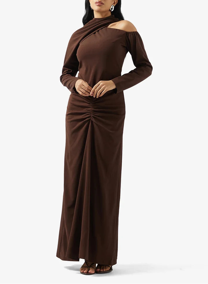 Pleated Design Maxi Dress