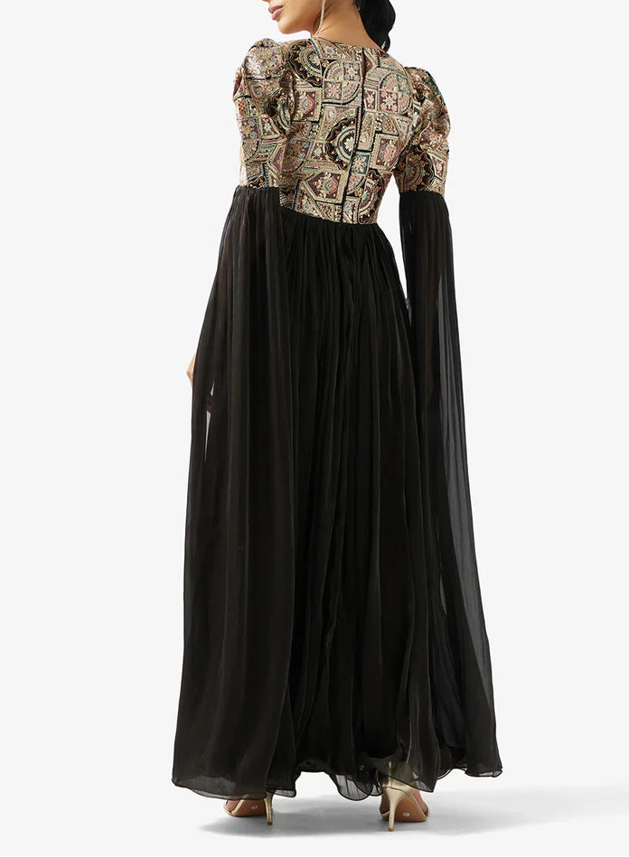 V neck Sequin Top Maxi Dress