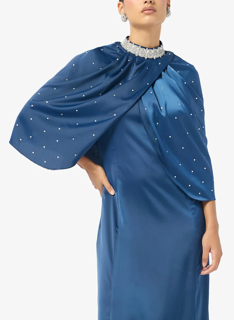 Three-Fourth Sleeve Maxi Dress