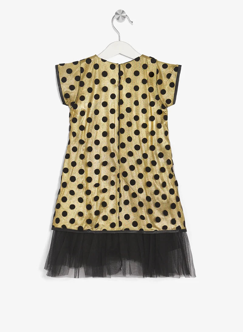 Little Short Sleeve Dotted Dress