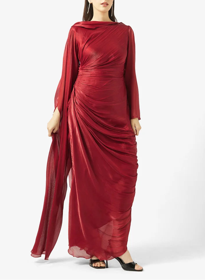 Crinkle Shimmer Maxi Dress