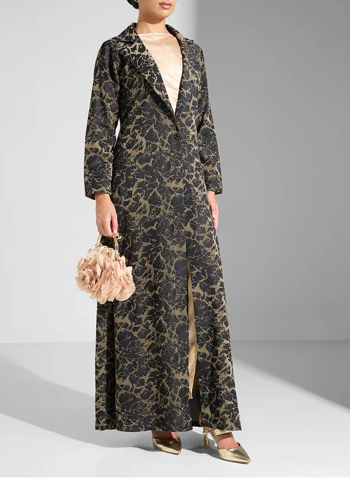 Printed Long Sleeves Maxi Dress