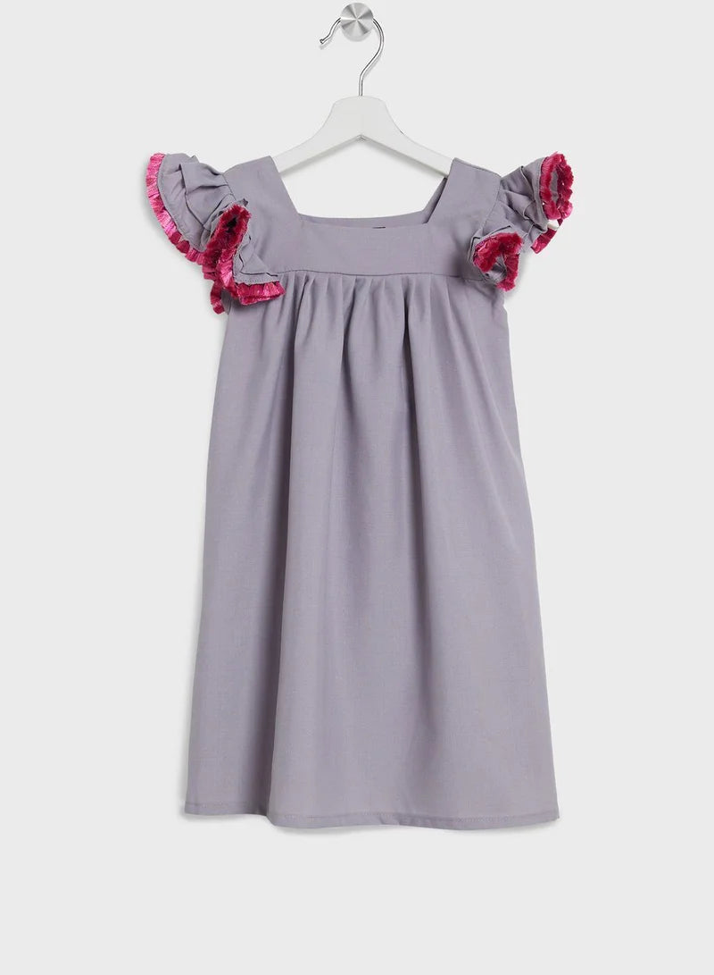 Ruffled Sleeve Dress