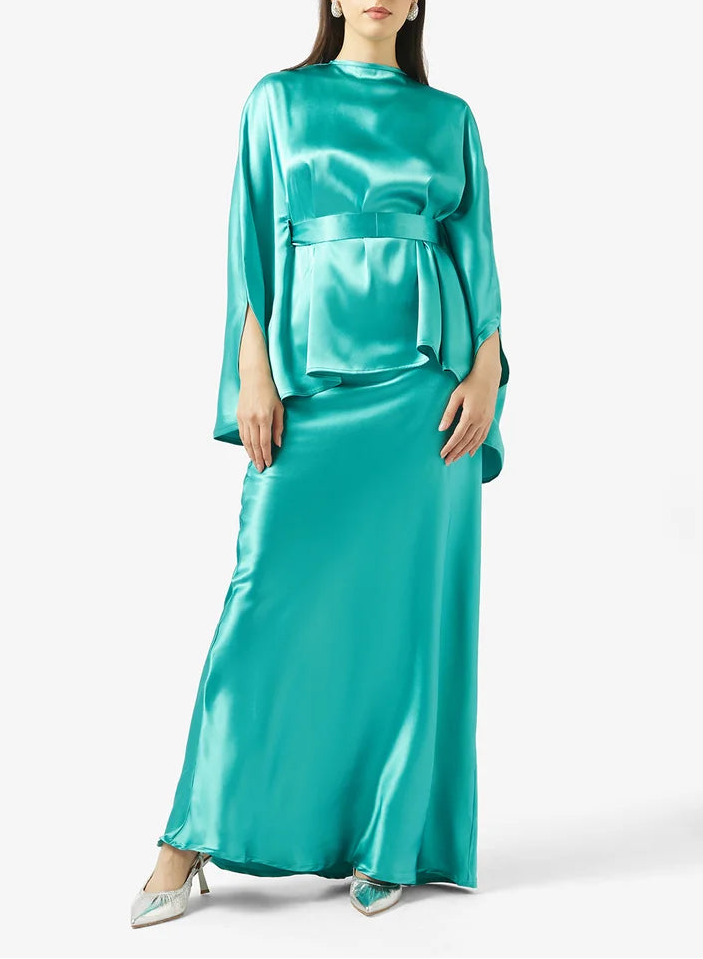 Crew Neck Belted 2PCS Set
