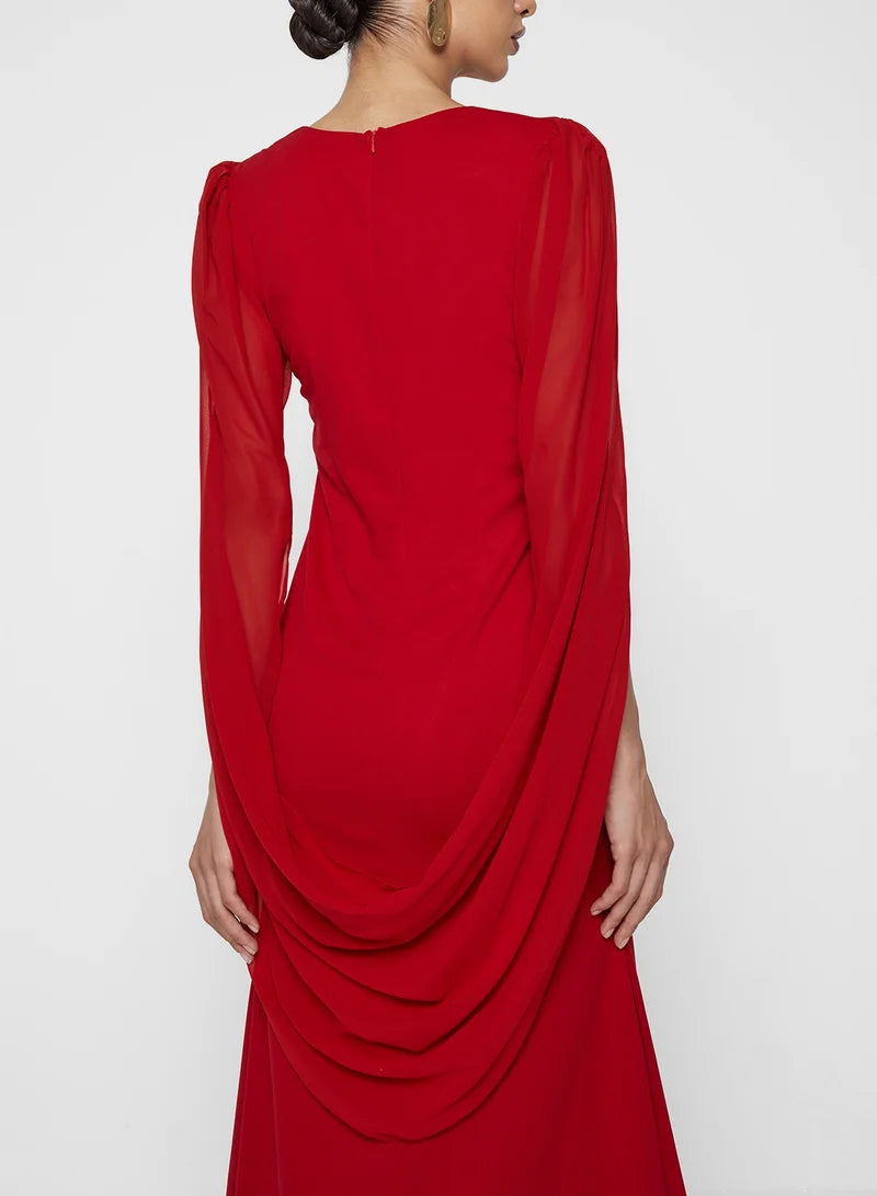 Split Sleeves Maxi Dress