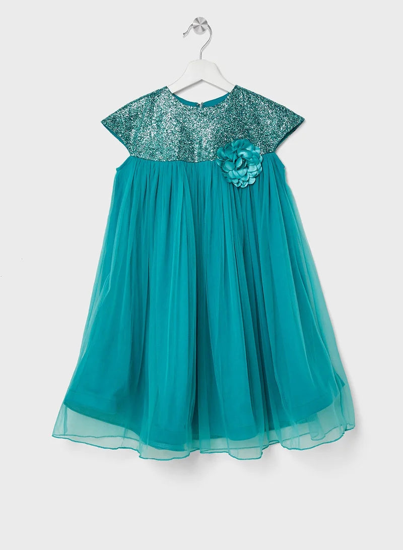 Sequin Bodice Tulle Dress