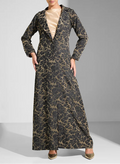 Printed Long Sleeves Maxi Dress