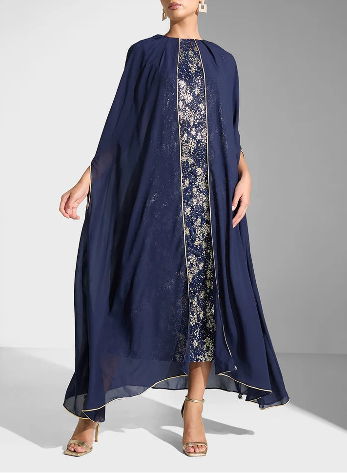 Split Sleeves Maxi Dress