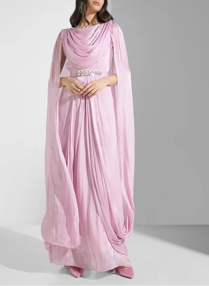 Draped Column Gown