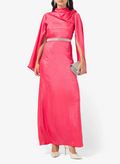 High Neck Belted Maxi Dress