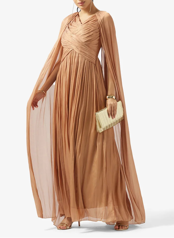 Pleated Chiffon Dress