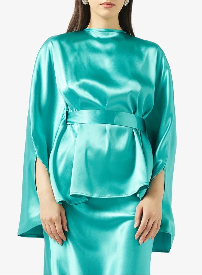Crew Neck Belted 2PCS Set