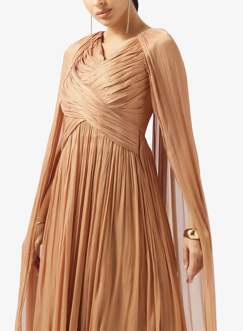 Pleated Chiffon Dress