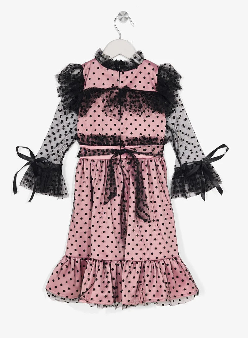 Little Bow Décor Bell Sleeve Dress