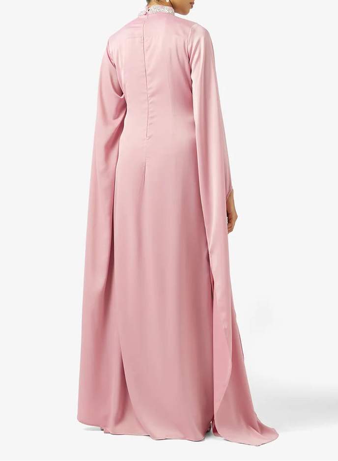 High Neck Silk Maxi Dress