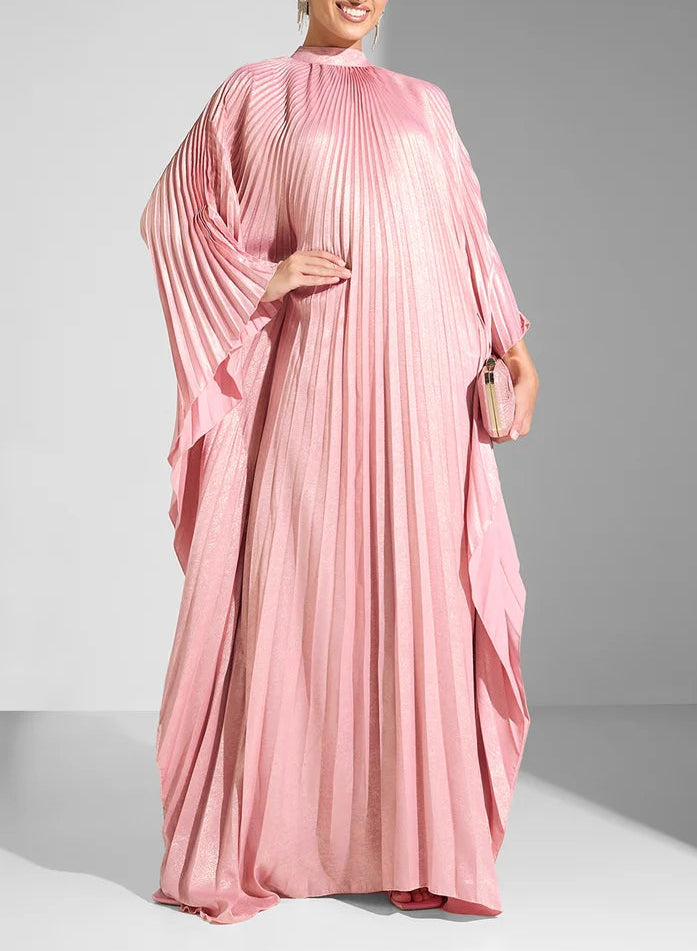 Pleated Pink Kaftan Dress