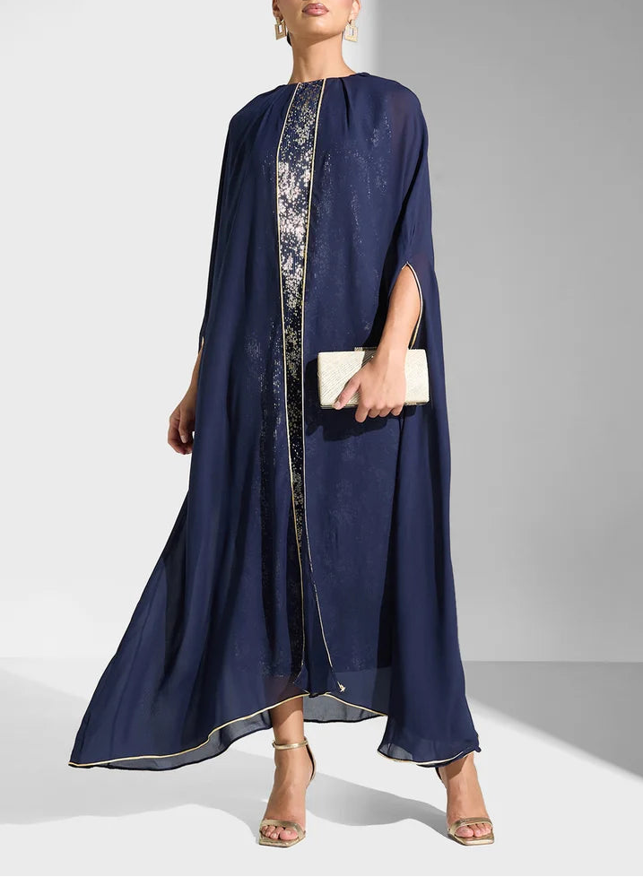 Split Sleeves Maxi Dress