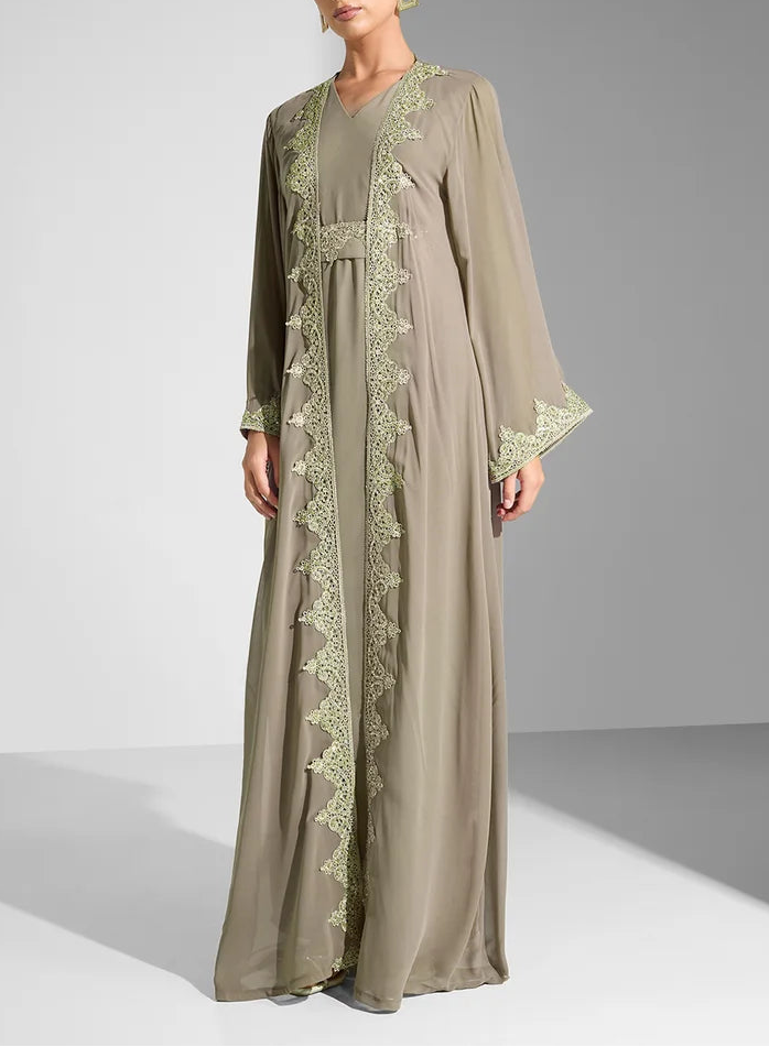 Embroidered Chiffon Dress