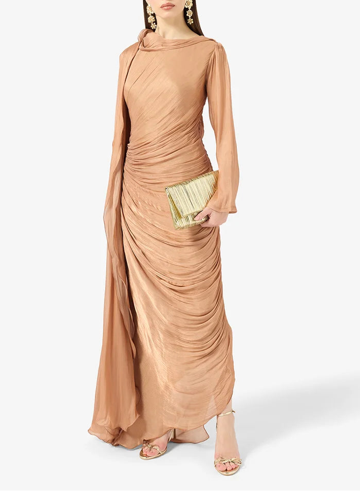 Crinkle Shimmer Maxi Dress