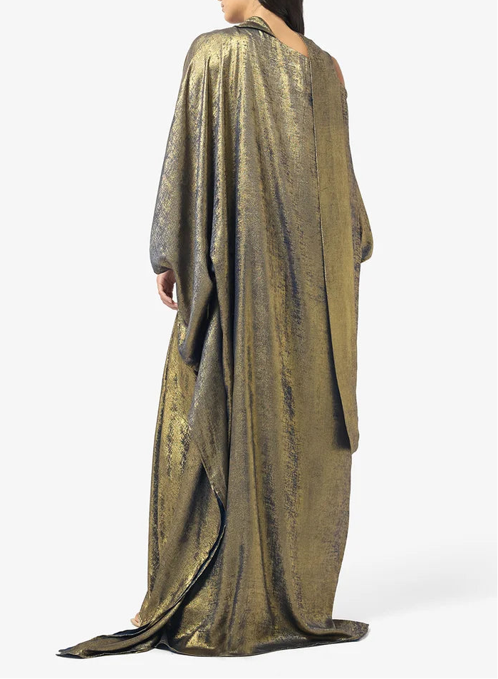 Metallic Crepe Maxi Dress