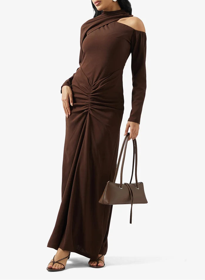 Pleated Design Maxi Dress