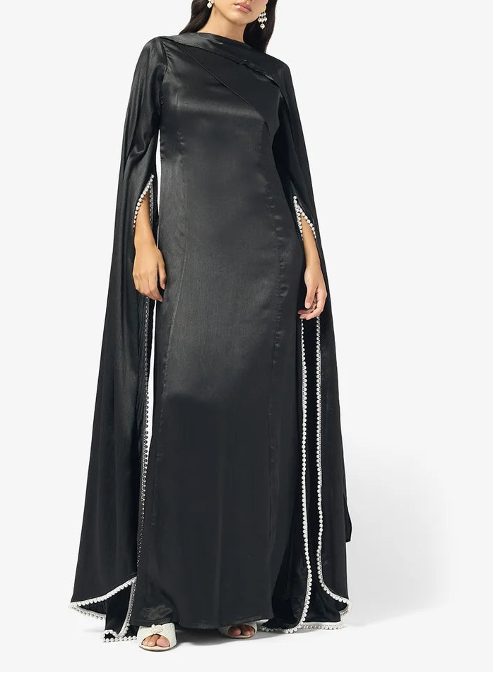 Split Sleeves Satin Dress