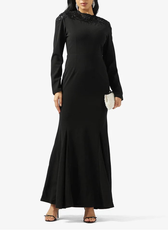 Sequin Top Detailed Maxi Dress