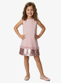 Little Cut Sleeve With Sequin Dress