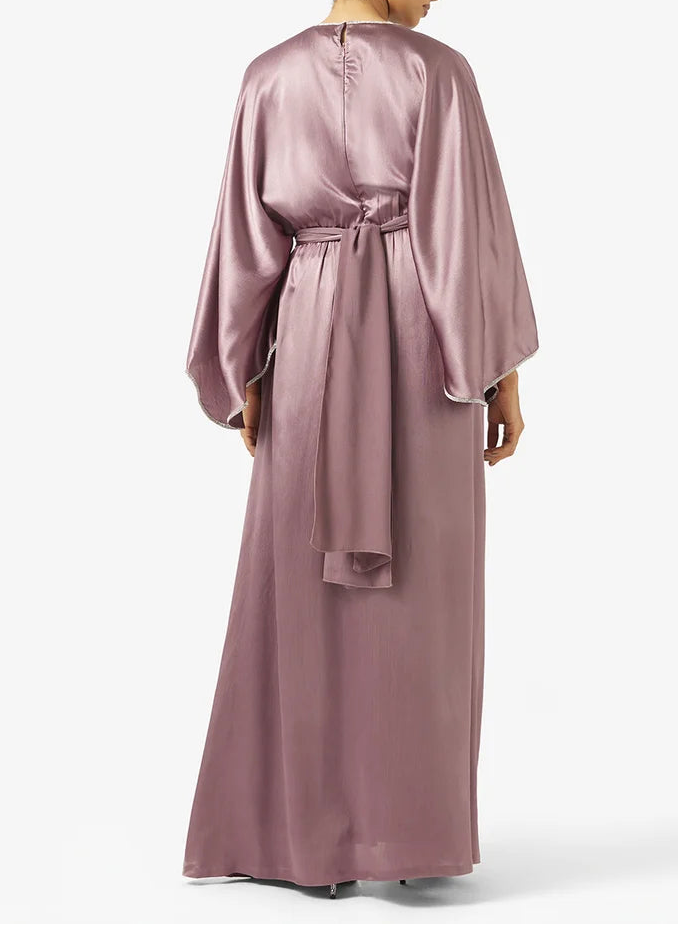 Tie-Up Neck Shimmer Maxi Dress