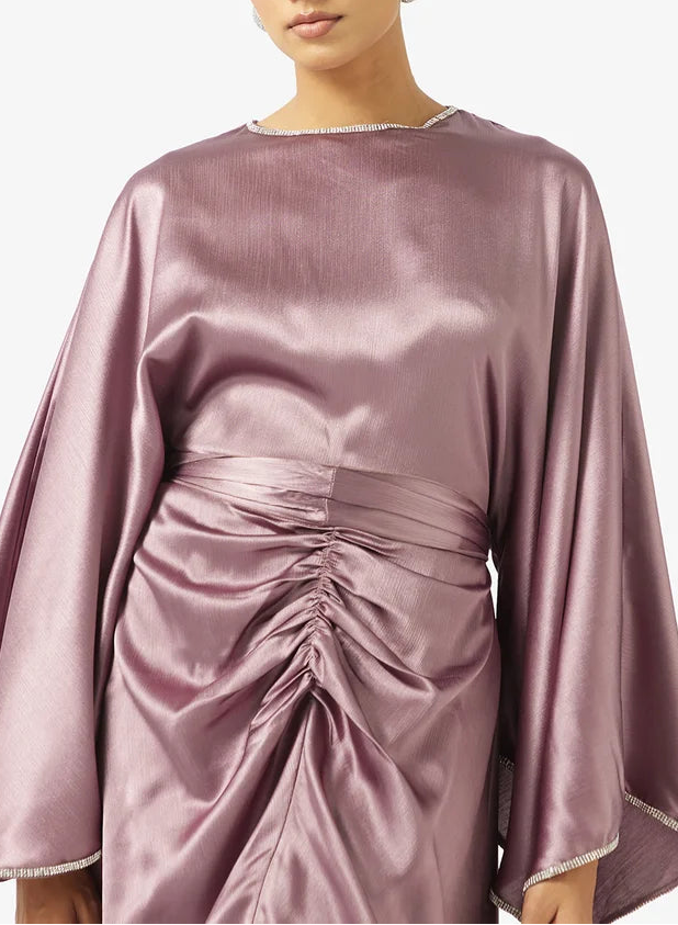 Tie-Up Neck Shimmer Maxi Dress