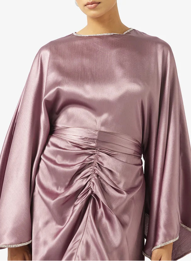 Tie-Up Neck Shimmer Maxi Dress