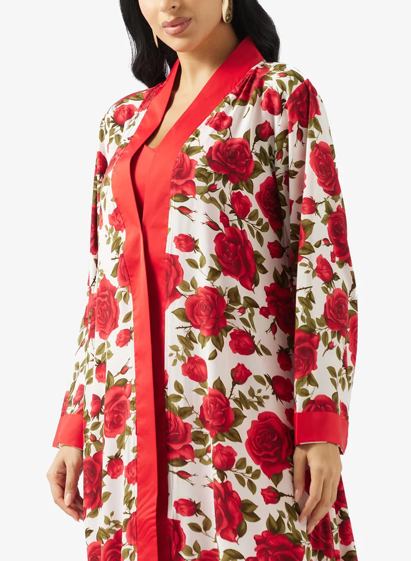 Floral Print 2PCS Set Dress