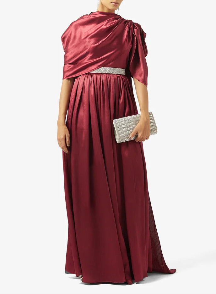 Short Sleeve Shimmer Maxi Dress
