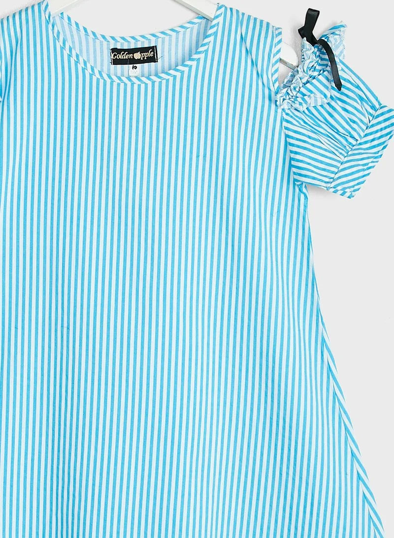 Striped Open-Shoulder Dress